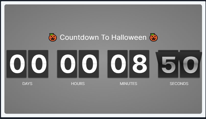 Temporizador de cuenta regresiva de Halloween