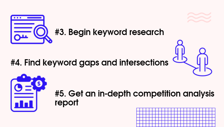 الخطوات الثلاث التالية لتحليل الكلمات الرئيسية التنافسي