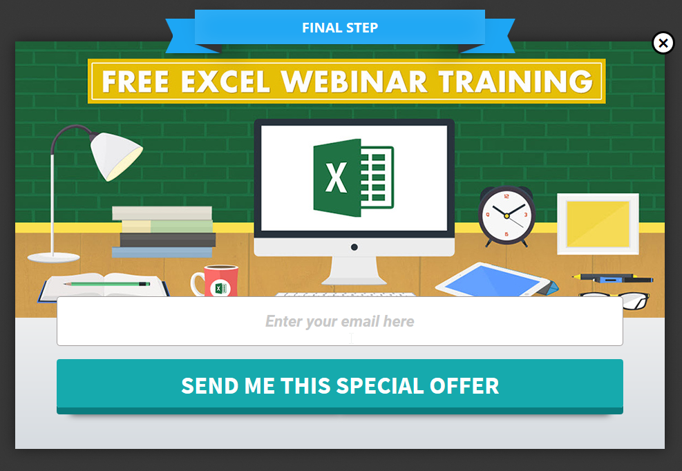 Yes or No My ExcelOnline Step 2 - 16 Exit Popup Hacks to Grow Your List Rapidly