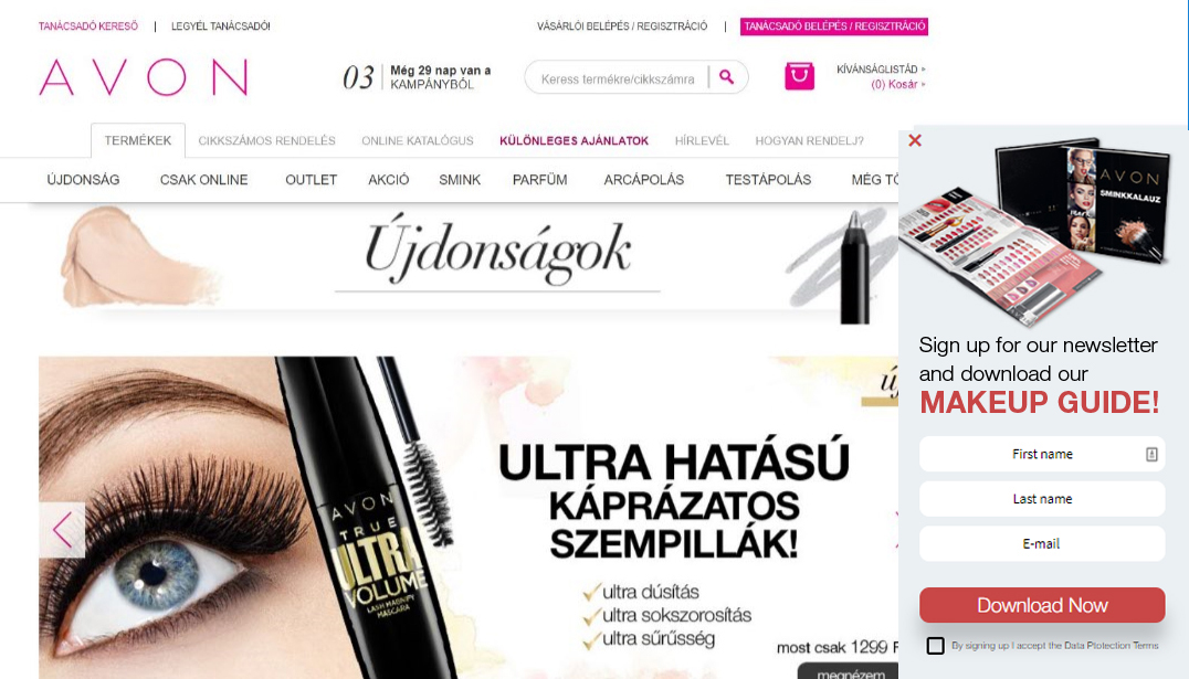 optimonk avonpopup 3 - How Avon Hungary Increased Revenue and Reduced Cart Abandonment by 16.5%