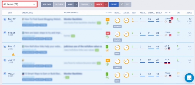 gestión de backlinks