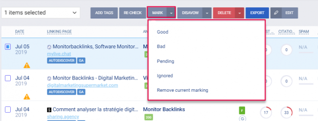 gestión de backlinks