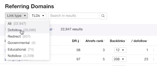 ahrefs مقابل moz مقابل الروابط الخلفية للشاشة