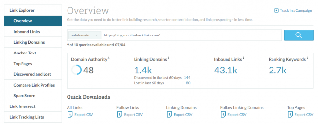 ahrefs مقابل moz مقابل الروابط الخلفية للشاشة