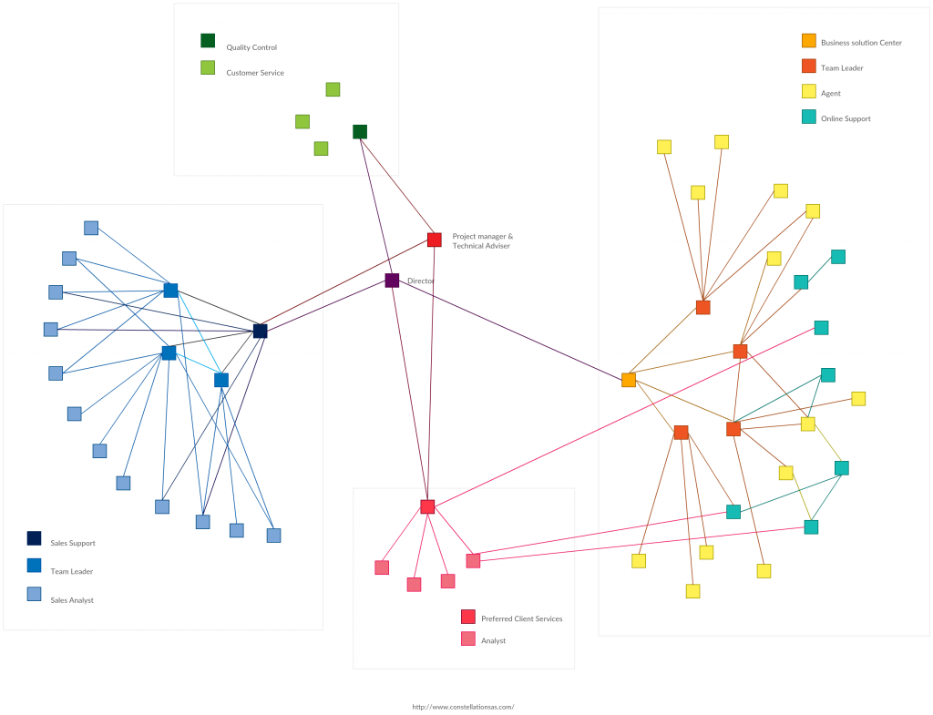 Estructura del organigrama de la red