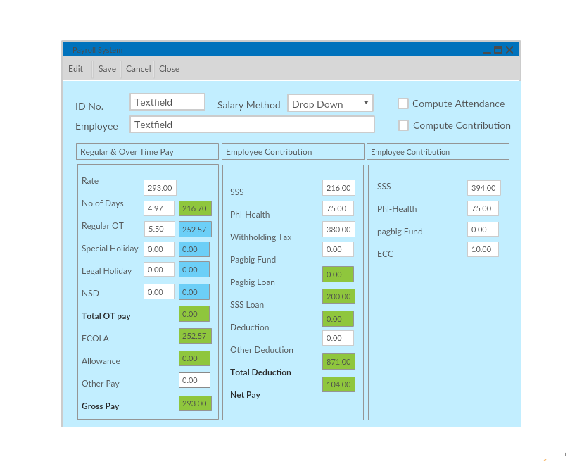 L'un des modèles de maquette d'interface utilisateur disponibles dans Creately