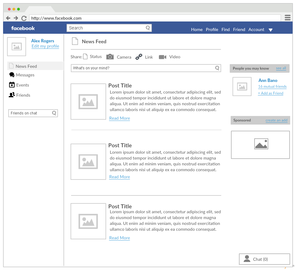 Salah satu Template Mock-up UI Tersedia di Creately