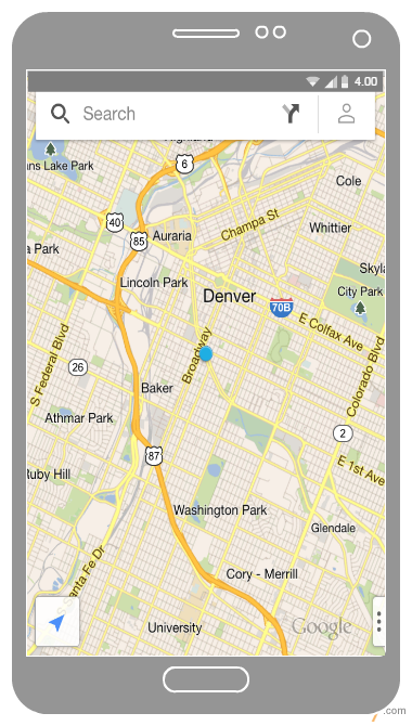 Шаблон мокапа Android для Google Maps