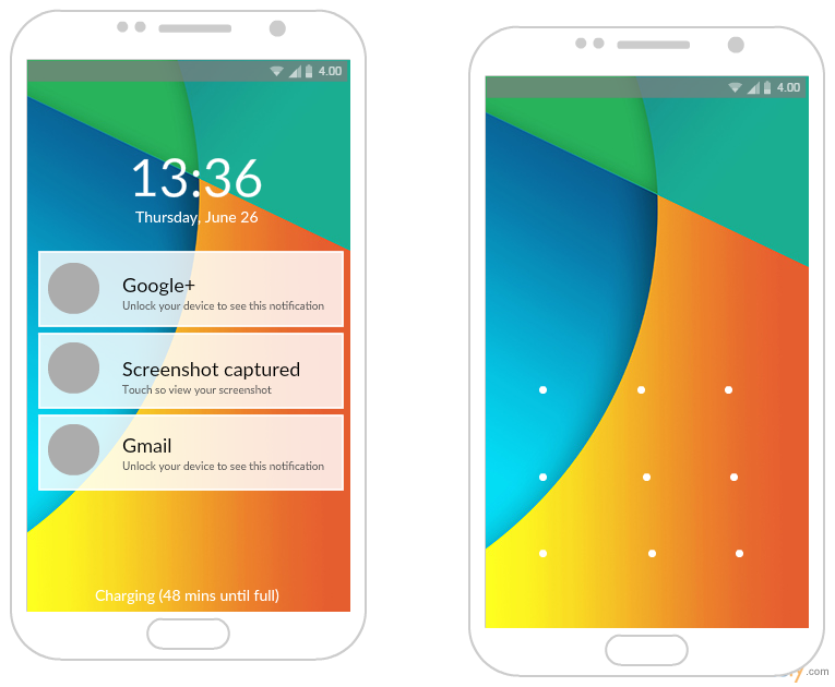 Android-шаблон макета экрана блокировки