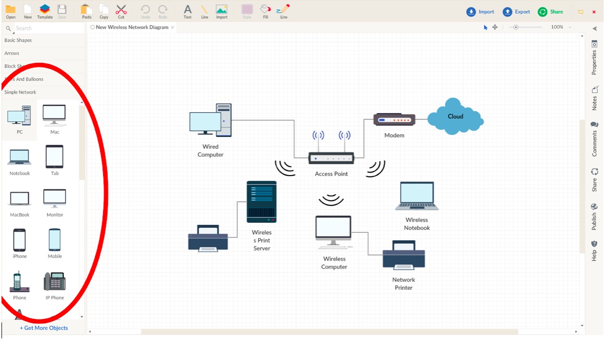 Utwórz diagram sieciowy — Przewodnik po diagramach sieciowych