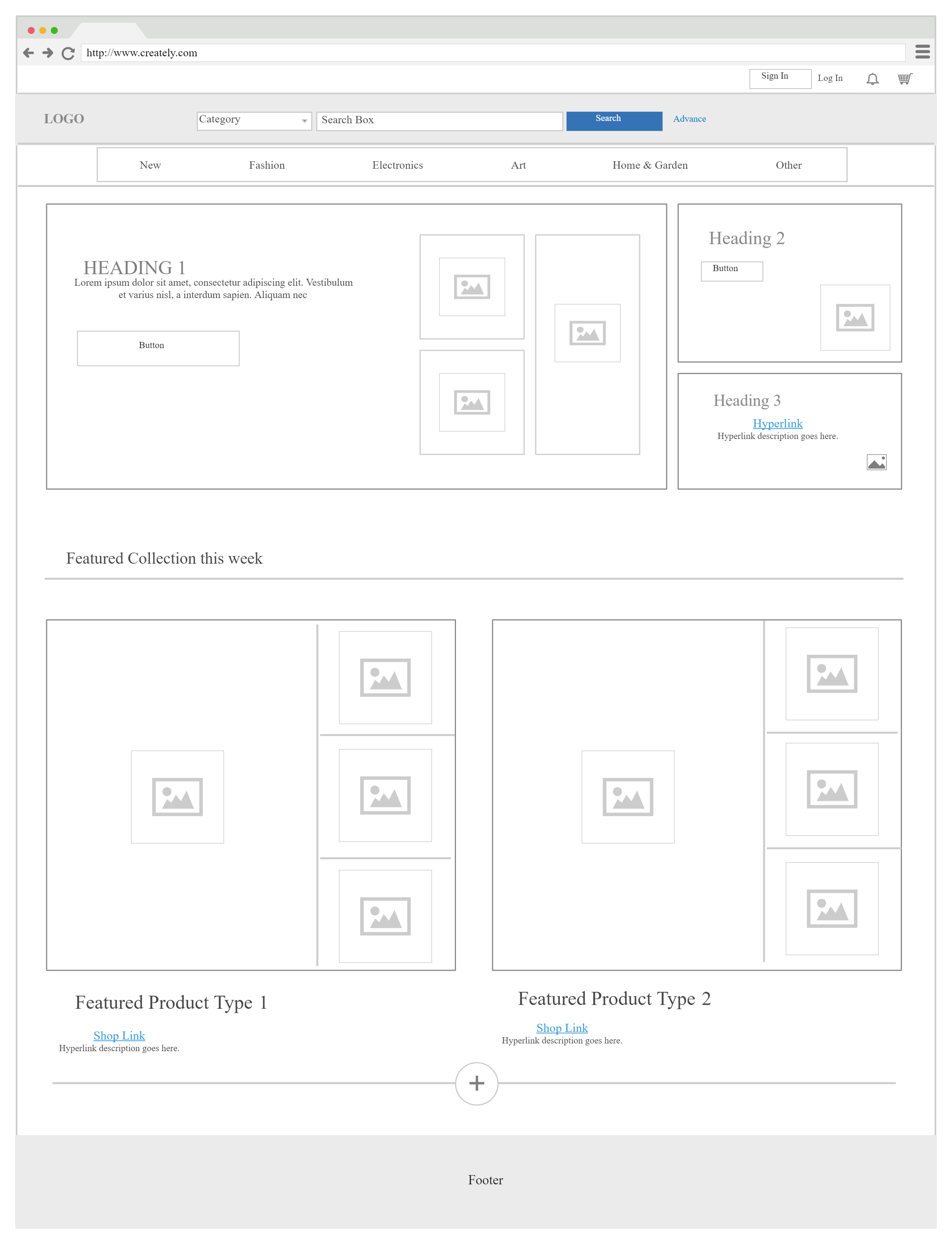 Exemplo de wireframe