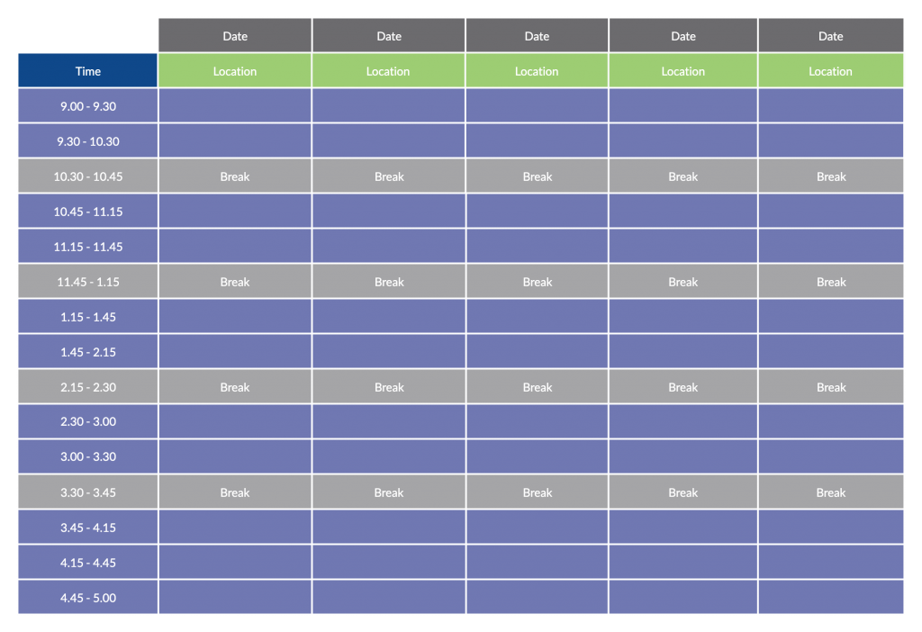 Templat Jadwal Acara - Cara merencanakan acara