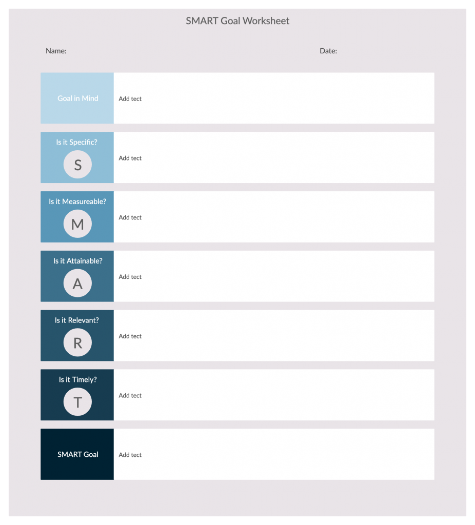 Feuille de travail sur les objectifs SMART