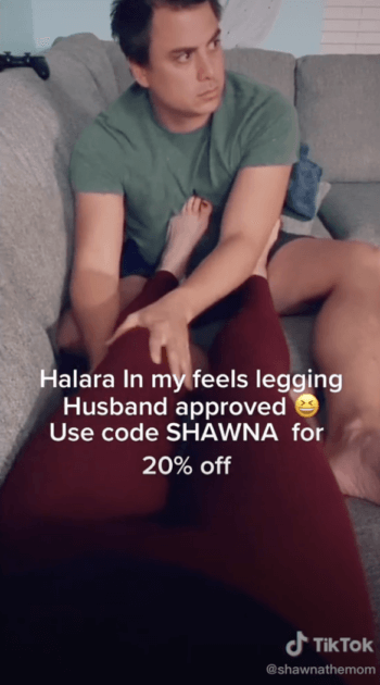 Shawna The Mom usa o fascínio de revelar o marido para anunciar Halara no TikTok