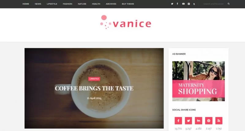 Vanice-杂志风格博客模板