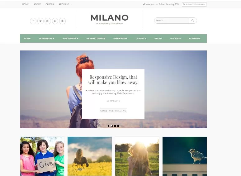 Milano Blogger Şablonu