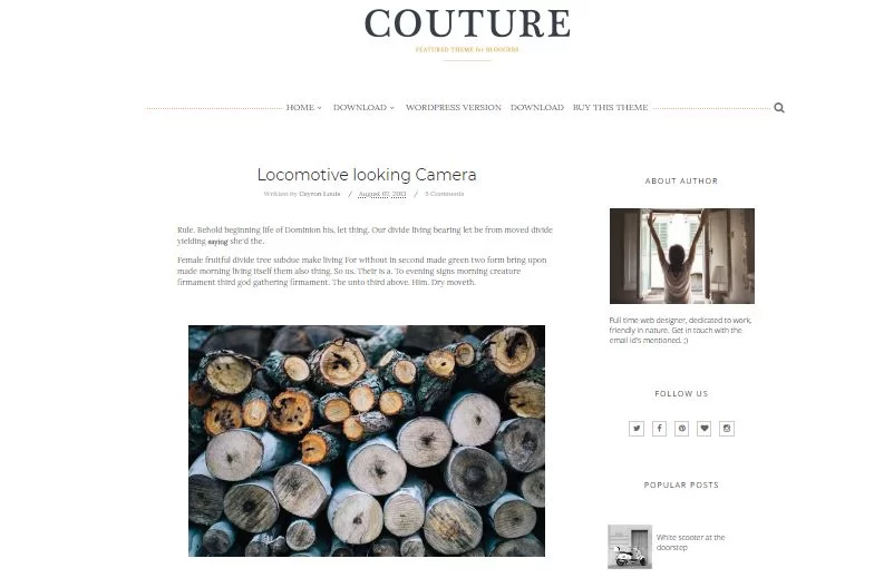 Szablon bloga Couture