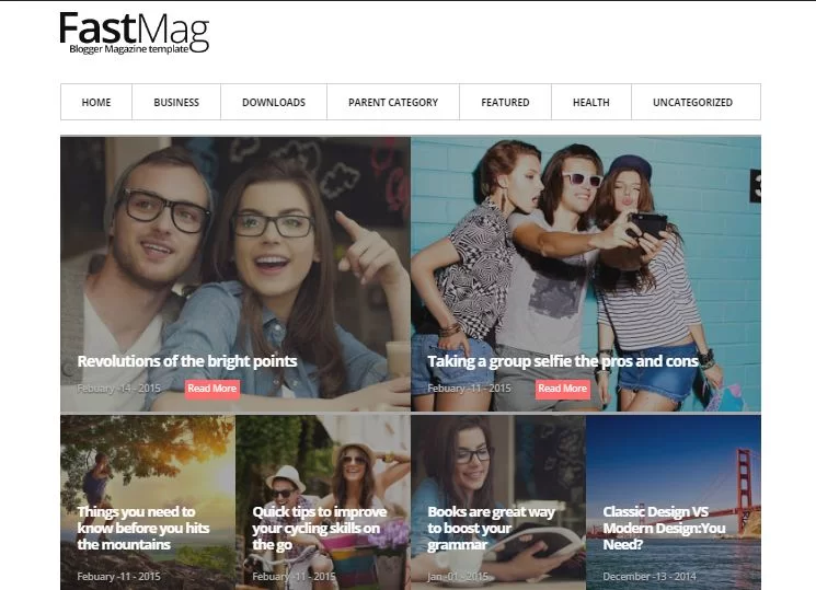 Fastmag — płaski responsywny szablon Bloggera