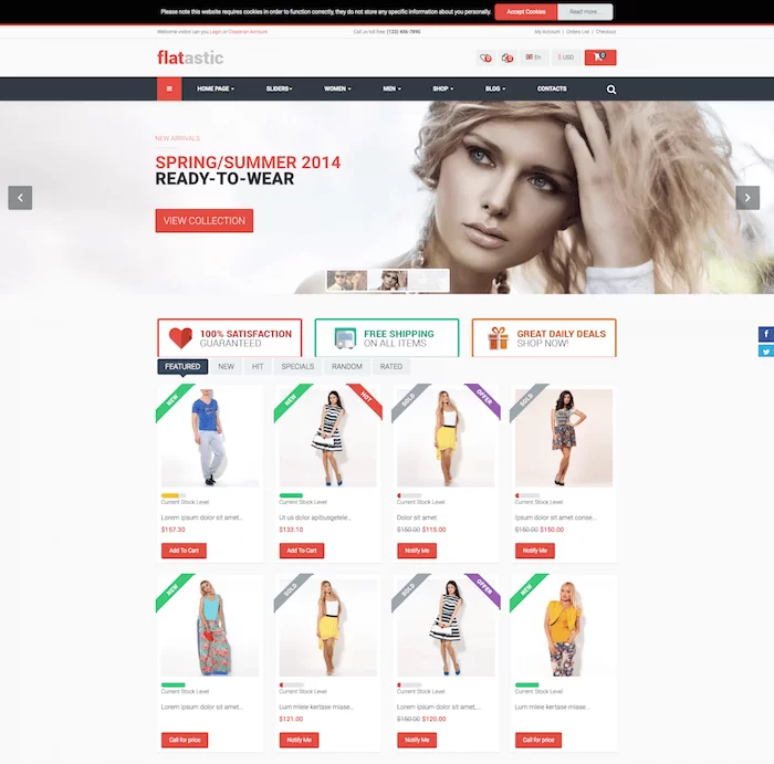 Modello Joomla per eCommerce flatastico