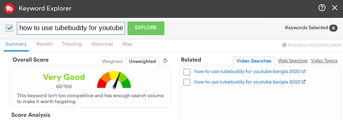 Penjelajah Kata Kunci TubeBuddy 2