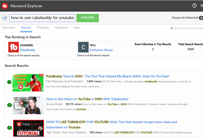 Penjelajah Kata Kunci TubeBuddy 3