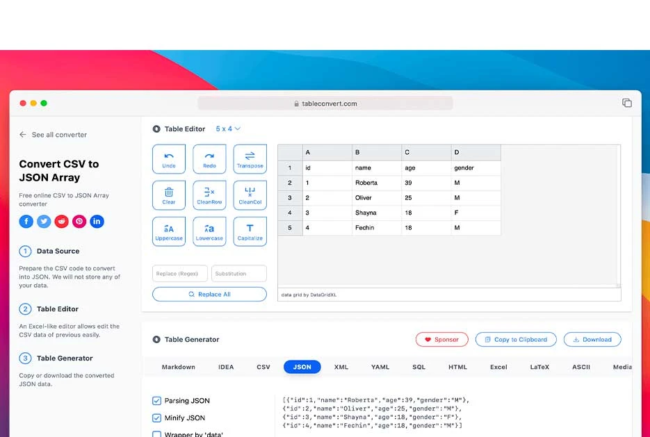 TableConvert