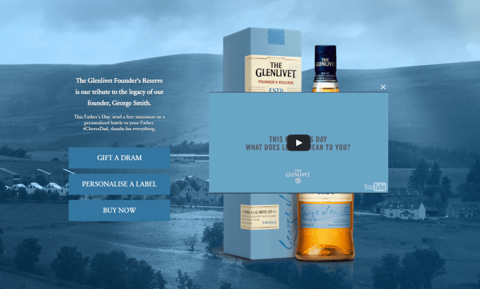 Publicité pour le whisky pour la fête des pères