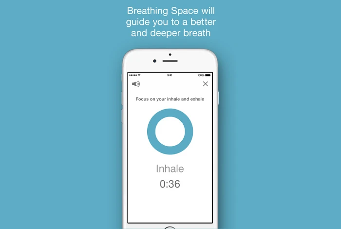 Aplicativo Breathing Space para ansiedade