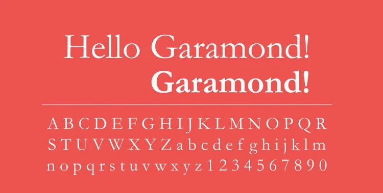 Font Garamond