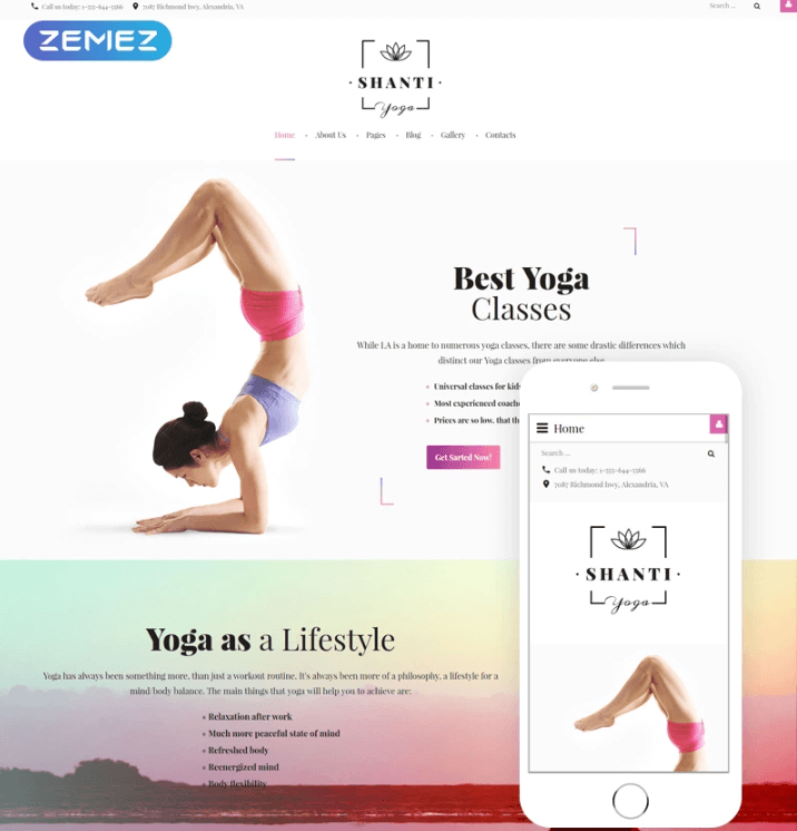 Template Shanti Yoga Joomla