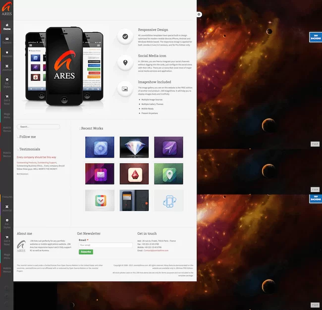 Template JSN Ares Joomla