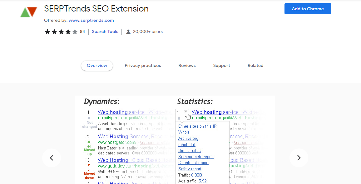 Extension SEO SERPTrends