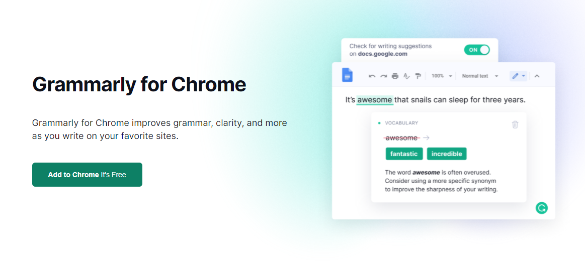 Extension Grammaire Chrome