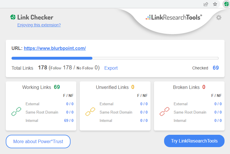 Kostenlose Backlink-Checker-Erweiterung