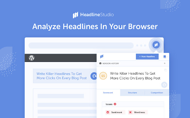 Extensia pentru Chrome Headline Studio