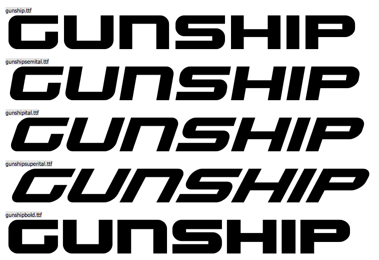 Font Gunship