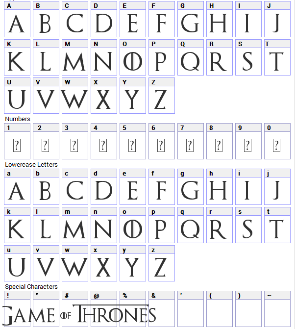 权力的游戏字体