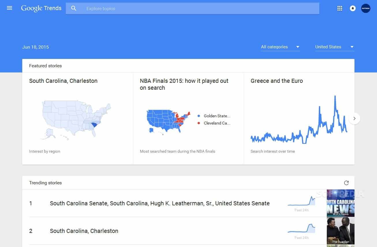 Tablero de tendencias de Google