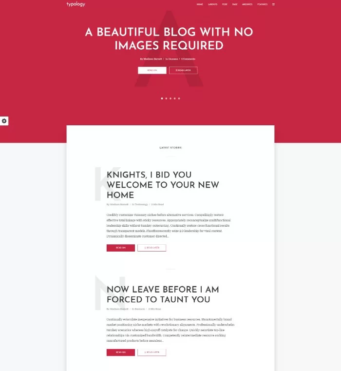 Typologie WordPress-Blogging-Theme