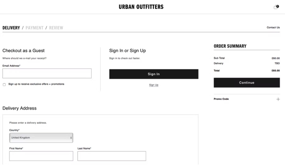 Urban Outfitters Gästekasse