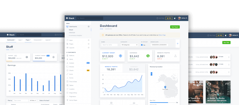 STACK DASHBOARD AMMINISTRATORI