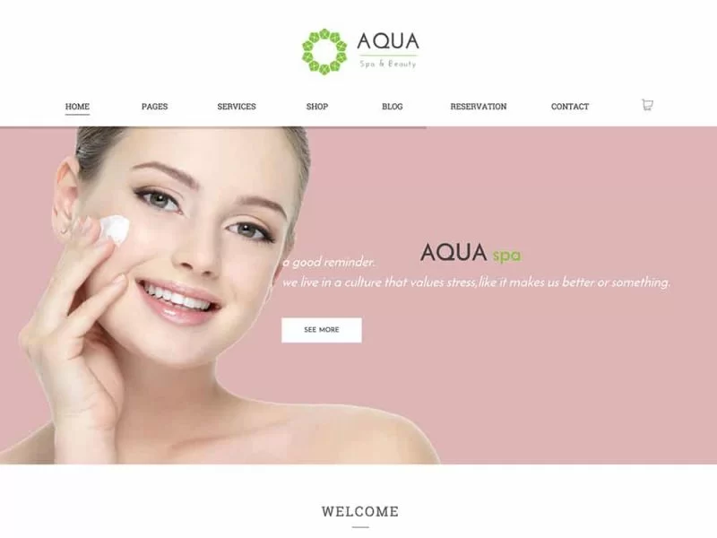 Tema Aqua WooCommerce para spa y salón