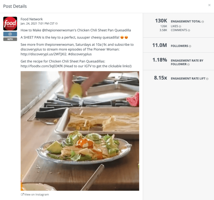 La stratégie marketing IGTV de Food Network consiste à réutiliser le contenu populaire de ses émissions de télévision.