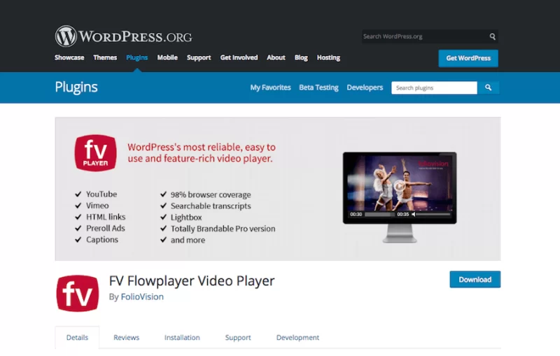 Lecteur vidéo FV Flowplayer