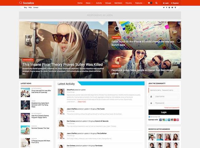 التواصل الاجتماعي - buddypress-powered-community-theme