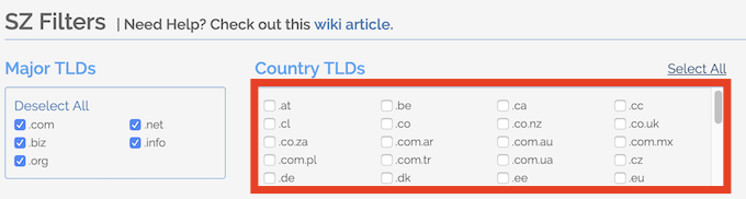 pays TLD spamzilla