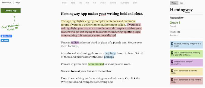 Aplikacja Hemingwaya